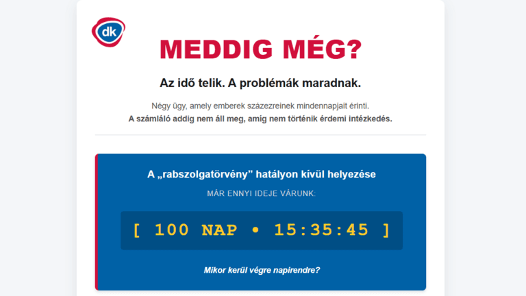 „Meddig még?” néven indít számlálót a DK négy égető ügyben