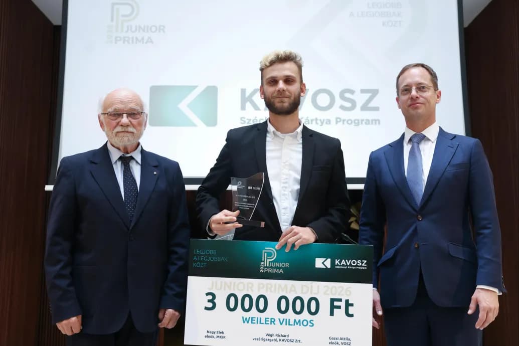 Junior Prima díjat kapott Weiler Vilmos, a Telex újságírója