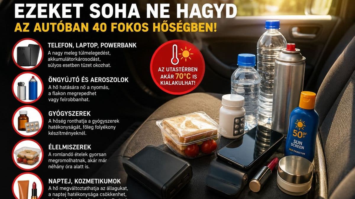Ezeket soha ne hagyd az autóban 40 fokos hőségben