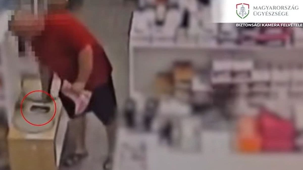 Próbapadon hagyott mobiltelefont nyúlt le az enyveskezű tolvaj a tatabányai üzletben - videó