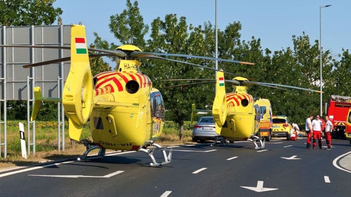 Halálos baleset a 84-es főúton - Három mentőhelikoptert riasztottak a súlyos sérültekhez - videó