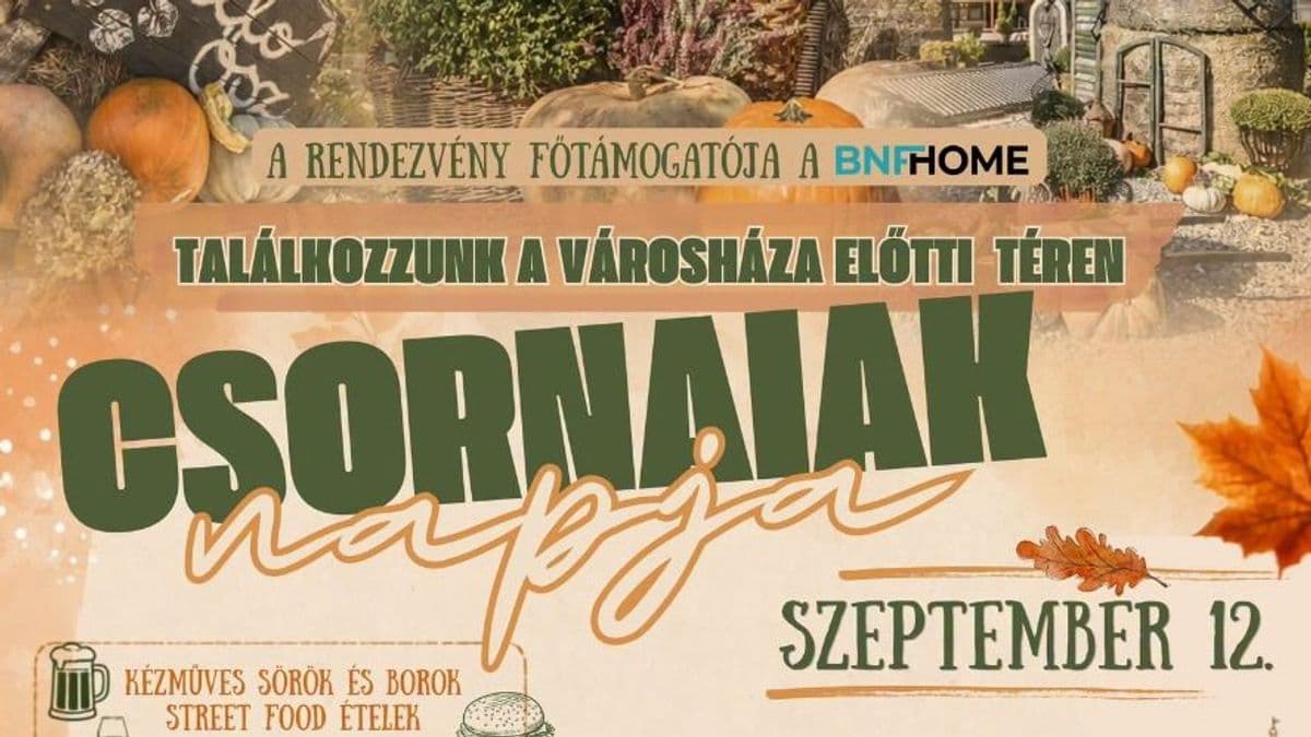 Csornaiak Napja szombaton, kézműves- és termelői vásárral