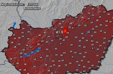 Szerdán 41 fokot mértek Budakalászon, ez egyelőre napi maximum-hőmérséklet