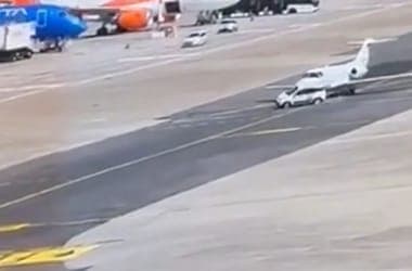 Repülővel ütközött egy autó a milánói repülőtéren