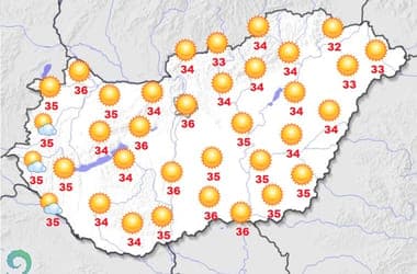 Fokozódik a hőség, kilenc megyére narancssárga figyelmeztetést adtak ki