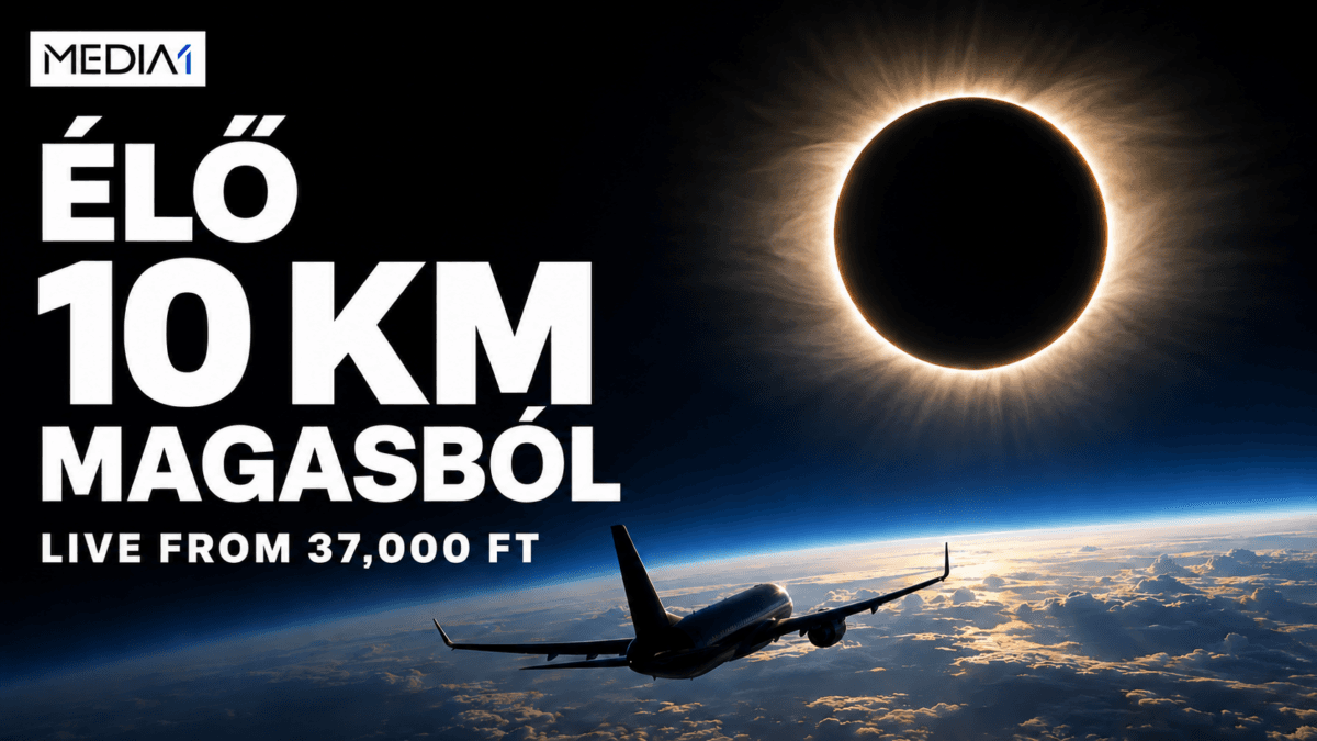 Technológiai bravúr: repülőgépről, élőben közvetítjük a teljes napfogyatkozást / LIVE: Total solar eclipse from 37,000 feet