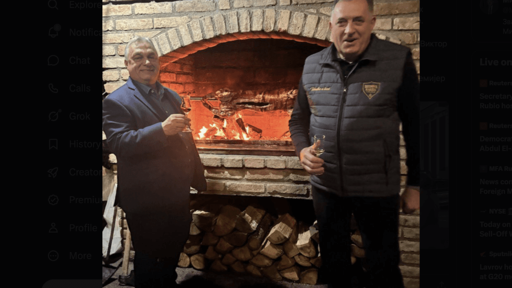 Orbán Boszniában italozik