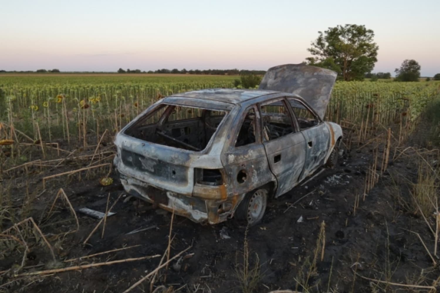 Napraforgósban, égő autóval zárult az autós üldözés a Velencei tónál